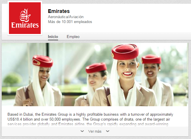 Estrategia en redes sociales de emirates en Google+