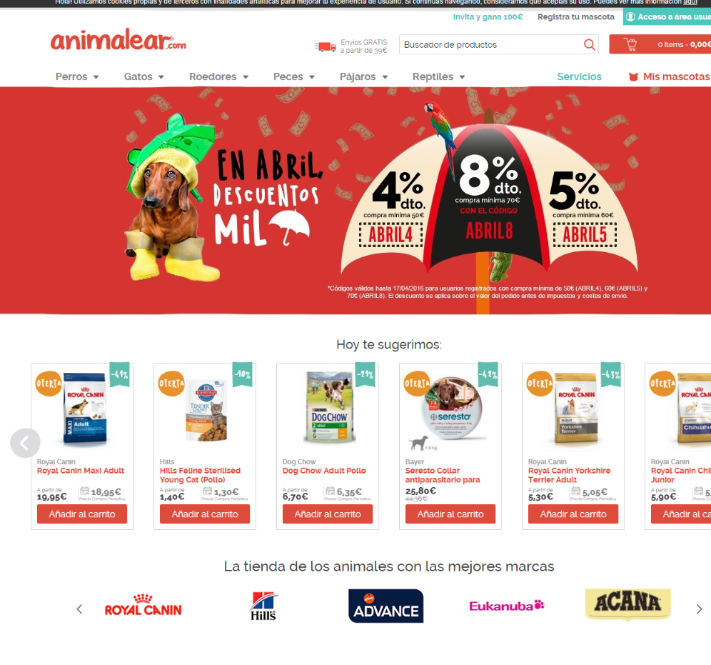 Tiendas hechas con Magento - Animalear