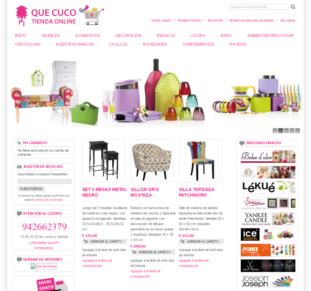 Tiendas hechas con Magento - Que Cuco Shop