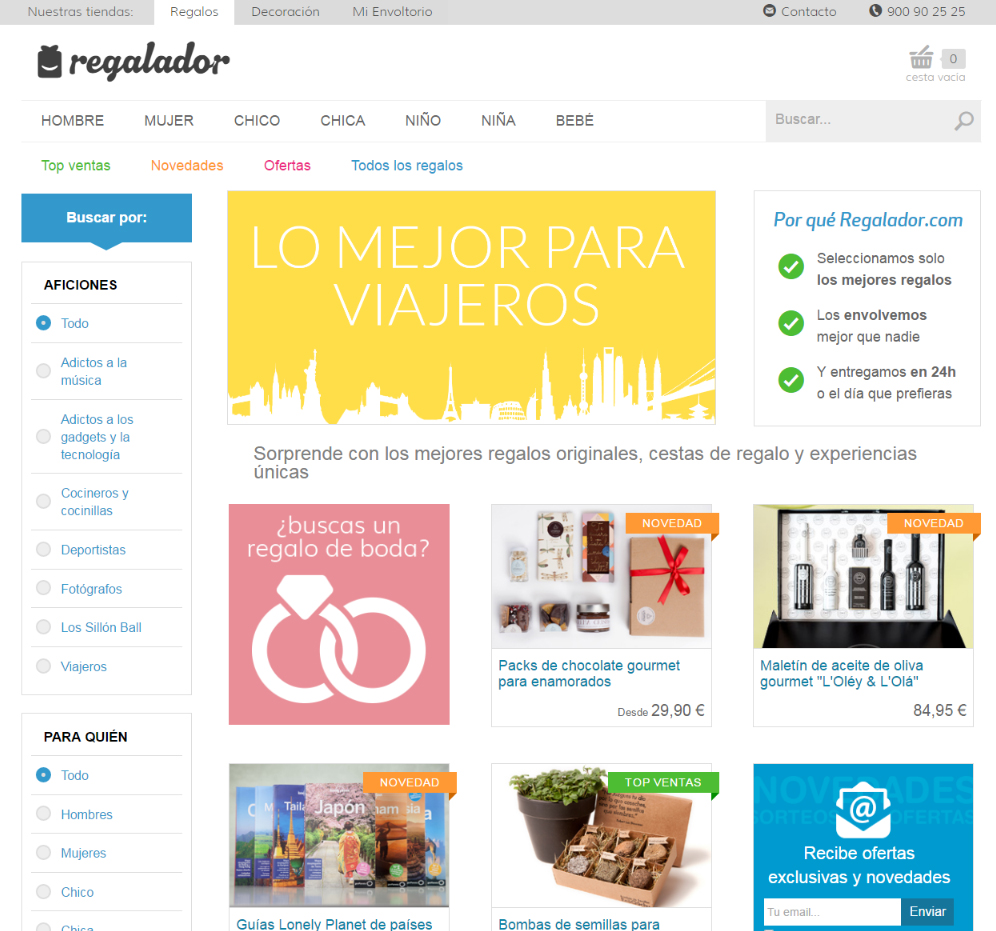 Tiendas hechas con WordPress - ElRegalador