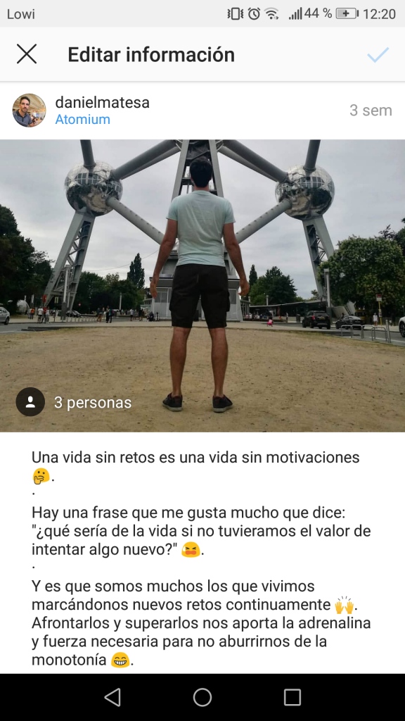 salto de linea en Instagram - trucos para Instagram