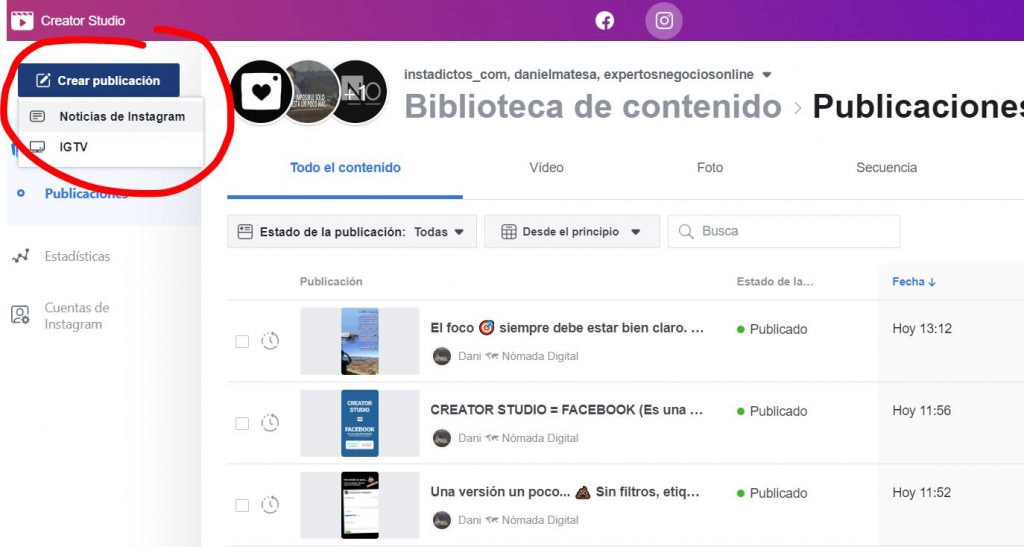 Cómo programar Publicaciones en Instagram | publicar en instagram desde pc