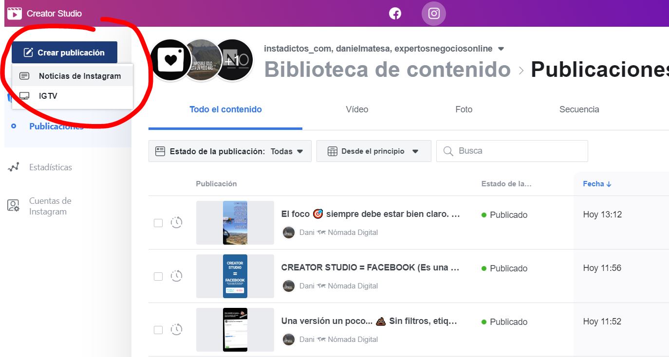 cómo programar publicaciones en Instagram (paso 04)