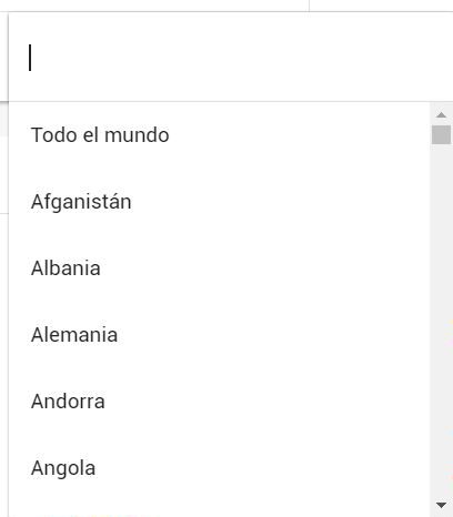 Google Trends elegir país