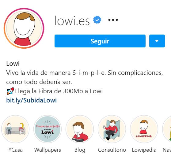 ejemplo de biografía de Instagram