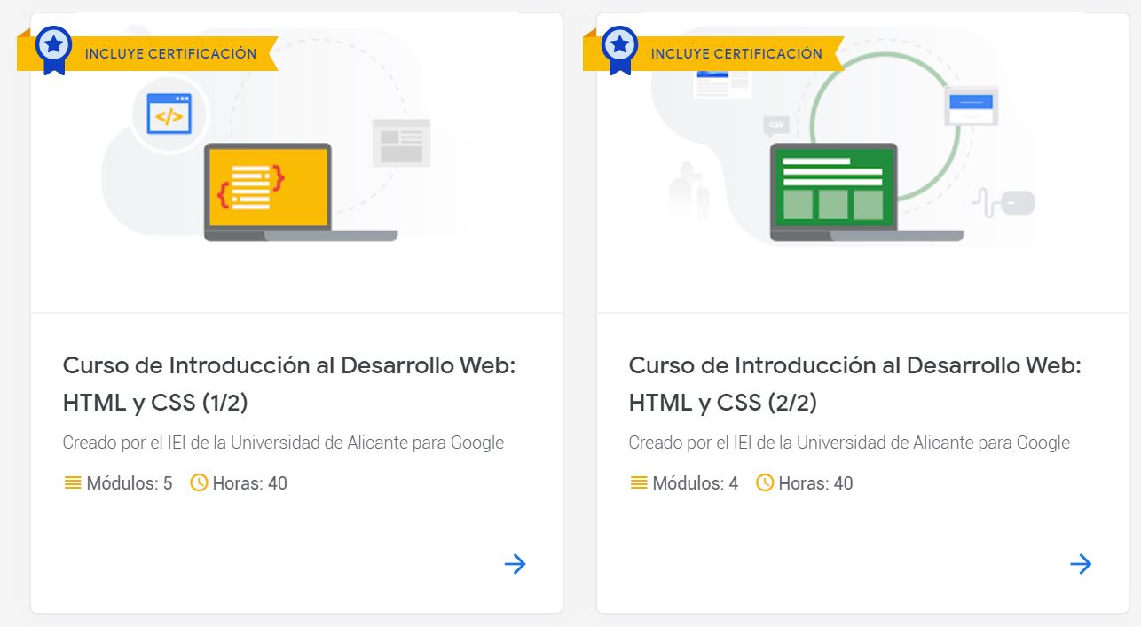 Cursos online gratuitos de Desarrollo Web