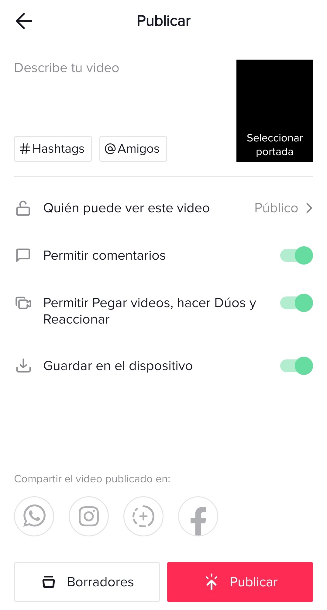 Cómo subir un vídeo a TikTok