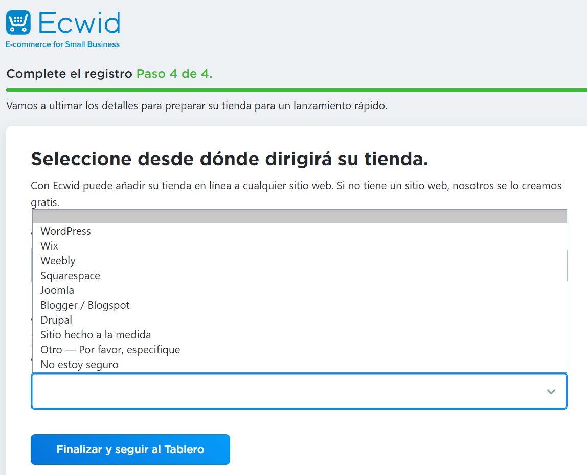 crear tienda Ecwid paso 5