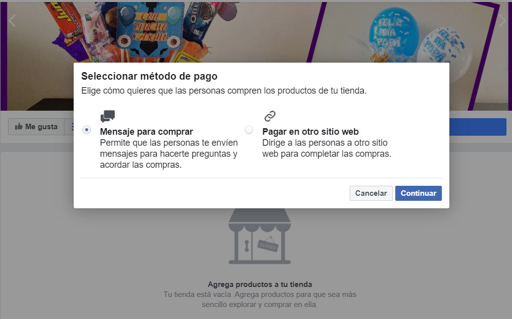 Métodos de pago en facebook