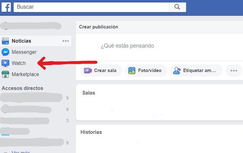 Cómo acceder a Facebook Watch desde la Web de Facebook