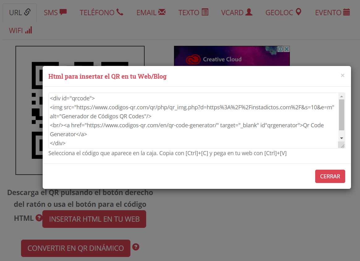 Cómo crear códigos QR HTML