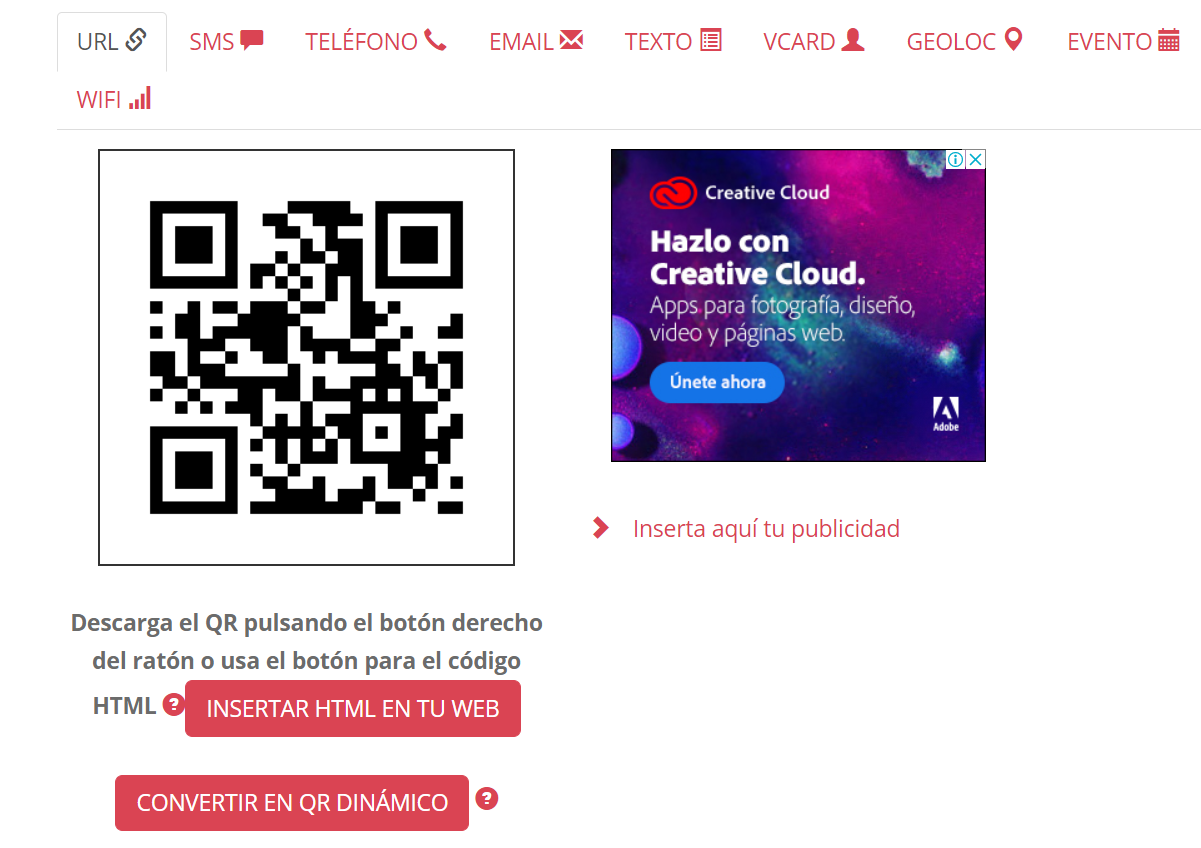 Generador de códigos QR para empresas