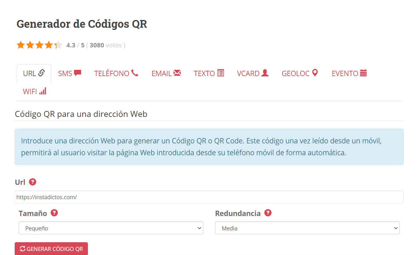 Cómo crear un código QR - URL para el código QR