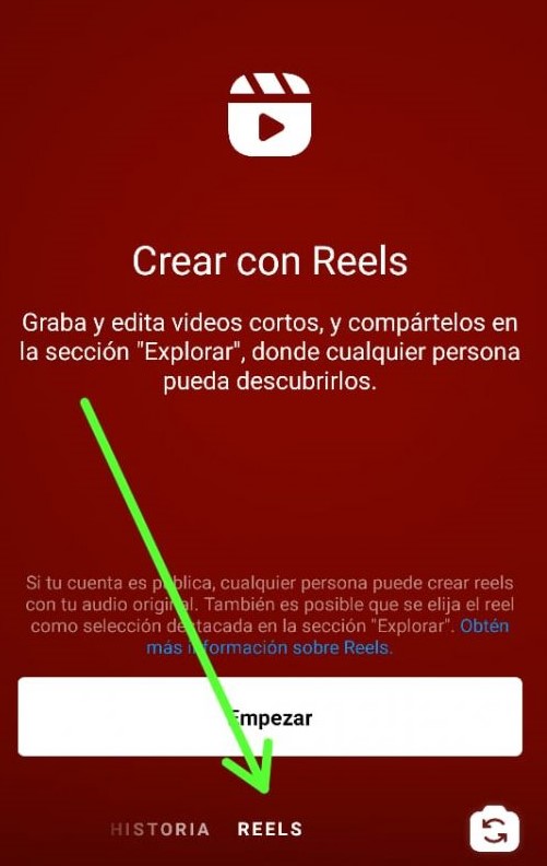 cómo crear mi primer Instagram reels