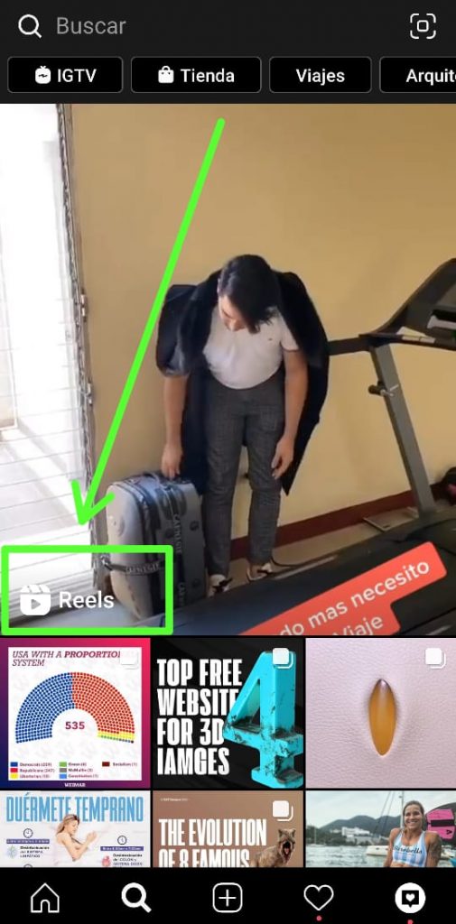cómo salir en Explora con instagram reels