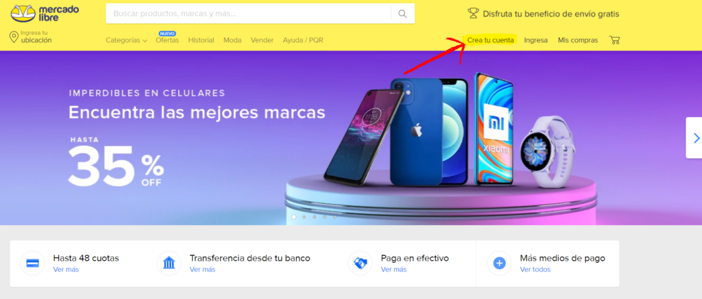 crear cuenta en mercado libre
