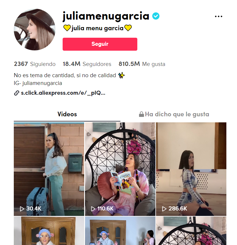 Julia Menu es uno de los mejores perfiles de TikTok en español