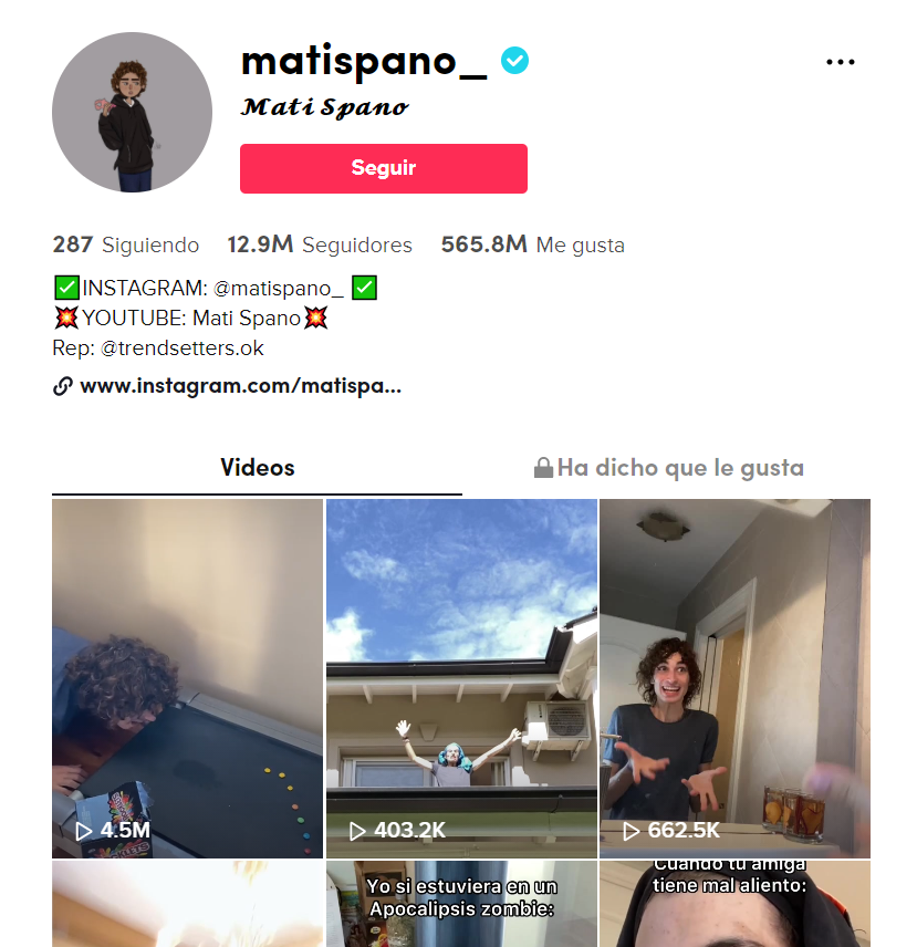 Mati Spano es una de las personas más famosas de TikTok en español