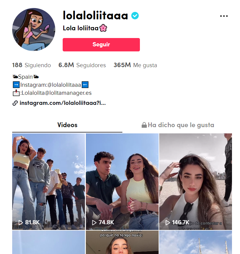 Lola Loliitaa es una de las personas más famosas de TikTok en español