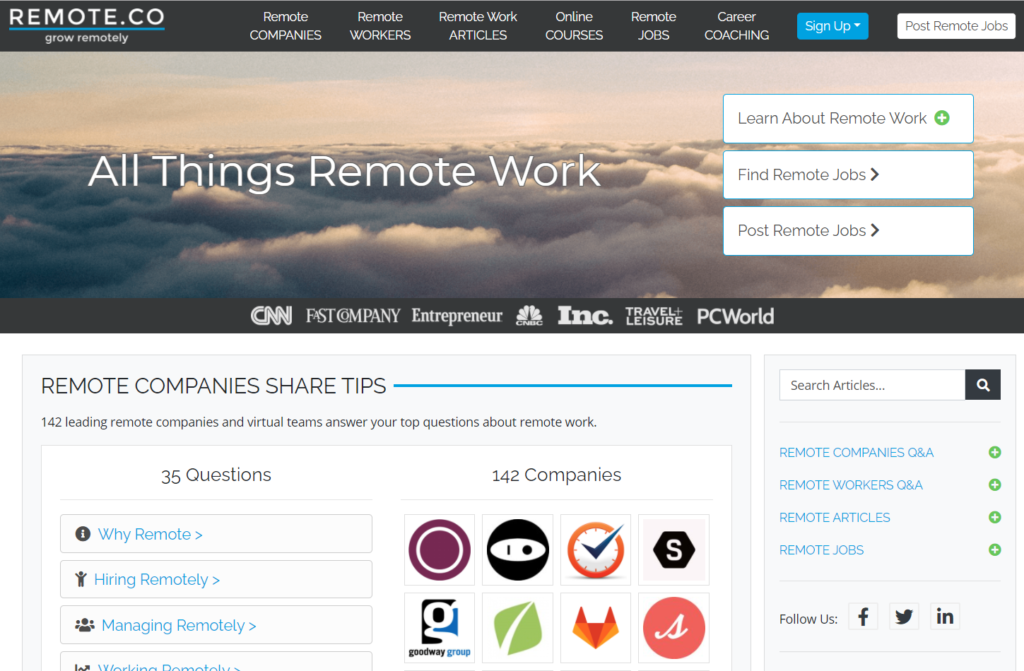 remote.co - sitios para conseguir trabajo remoto