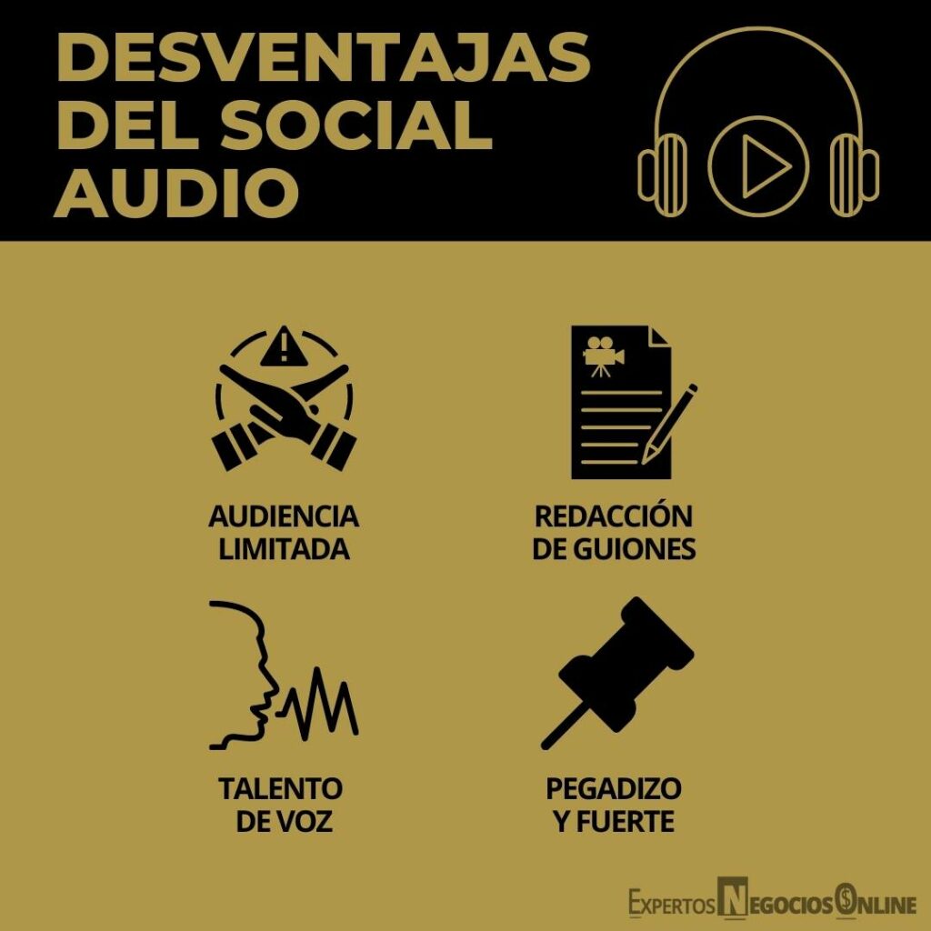 DESVENTAJAS DEL SOCIAL AUDIO