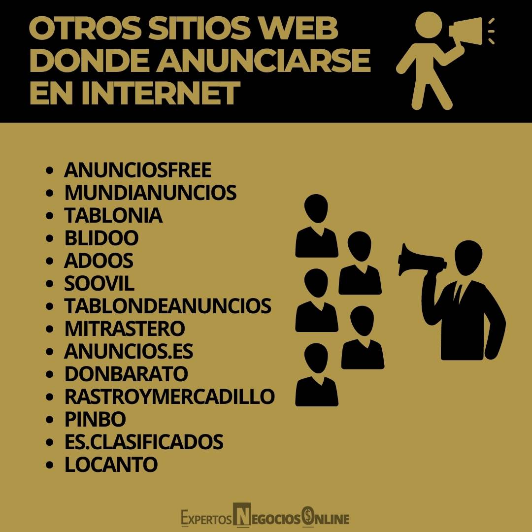 Otros sitios Web donde anunciarse en internet