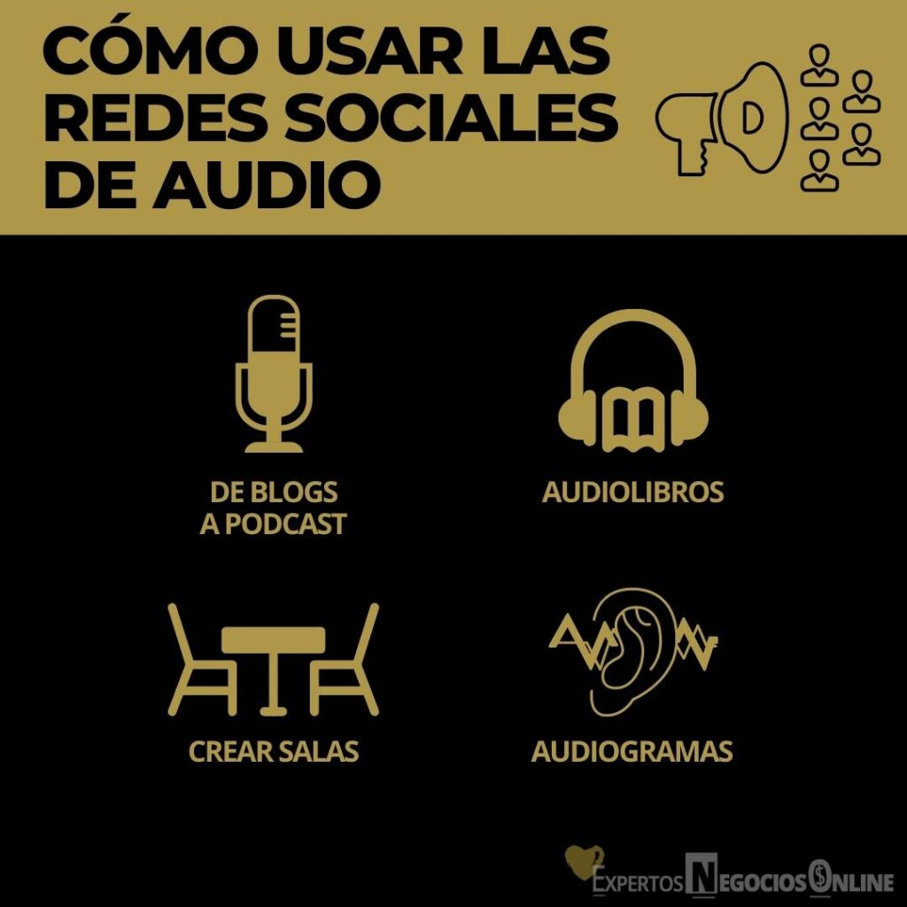 como usar las redes sociales de audio