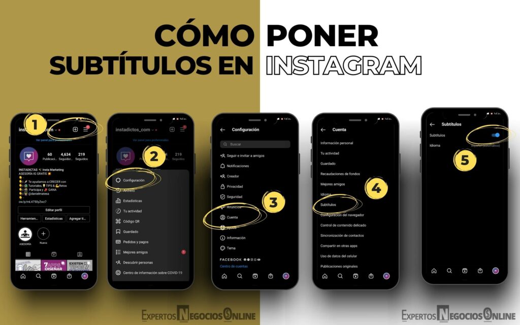 como poner subtítulos en instagram