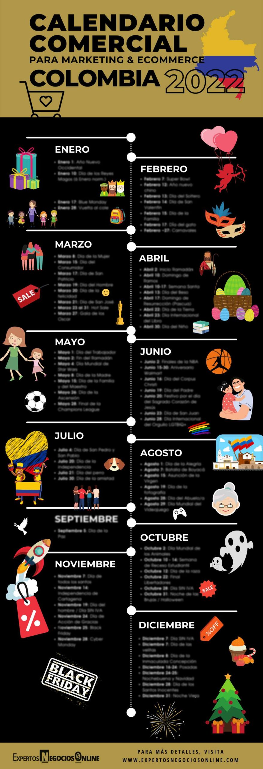 Descargar Calendario Comercial Colombia 2022 - Para Marketing Digital y eCommerce