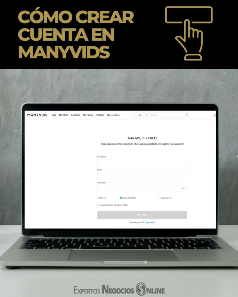 Cómo crear cuenta en ManyVids