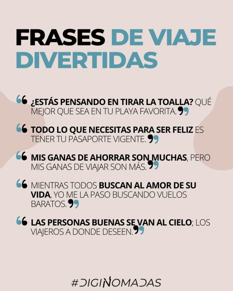 5 FRASES DE VIAJE DIVERTIDAS