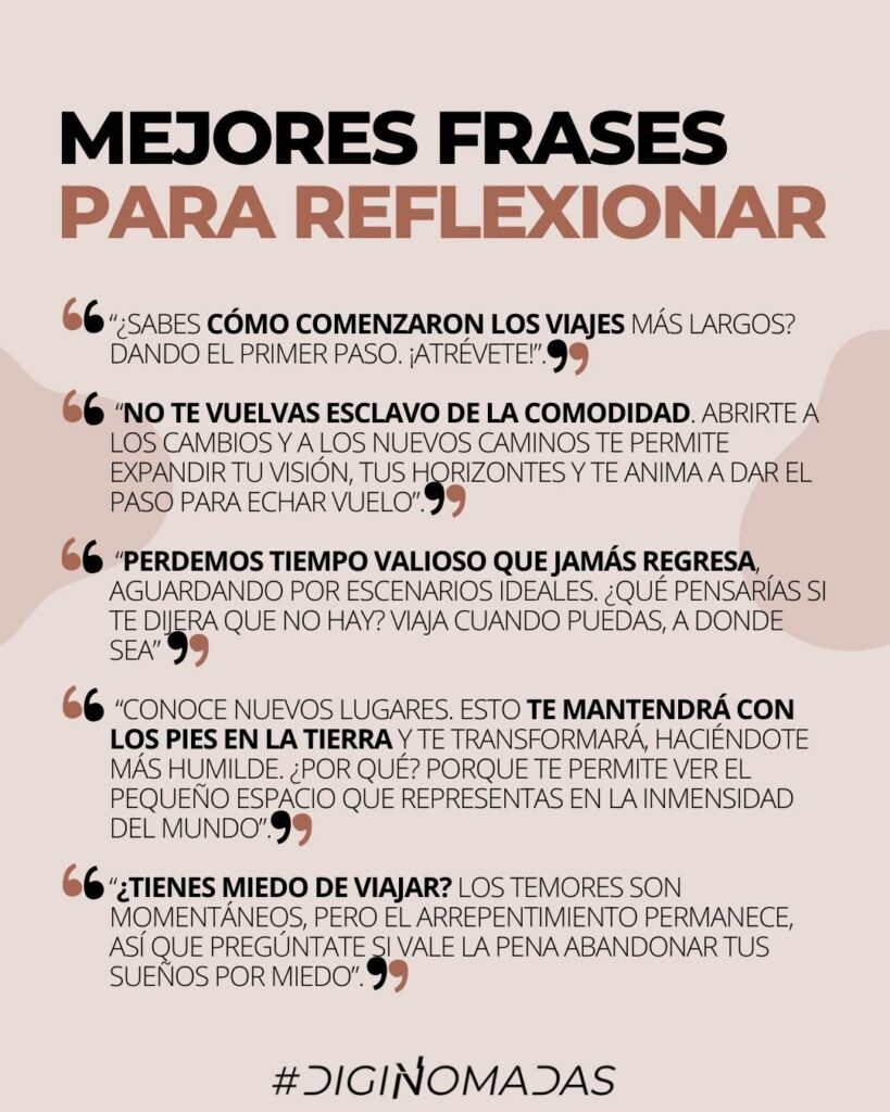 5 FRASES DE VIAJEROS PARA REFLEXIONAR