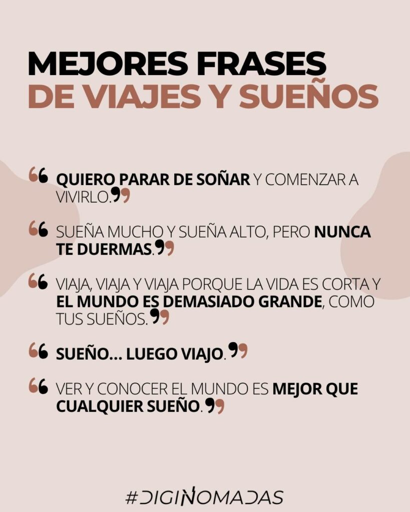 5 FRASES DE VIAJES Y SUEÑOS