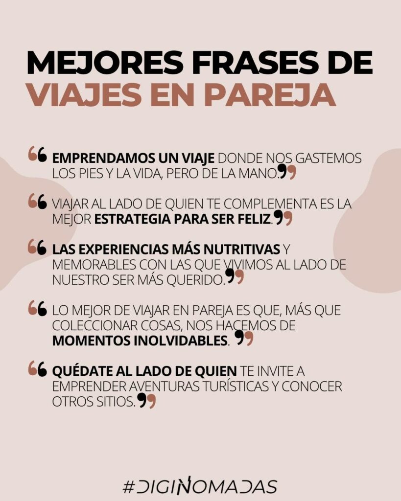 5 FRASES PARA FOTOS DE VIAJE EN PAREJA