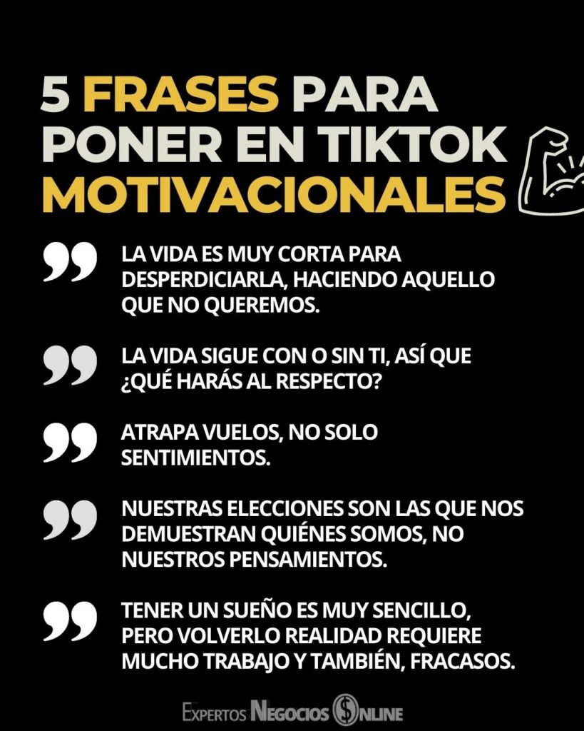 5 FRASES PARA PONER EN TIKTOK motivacionales