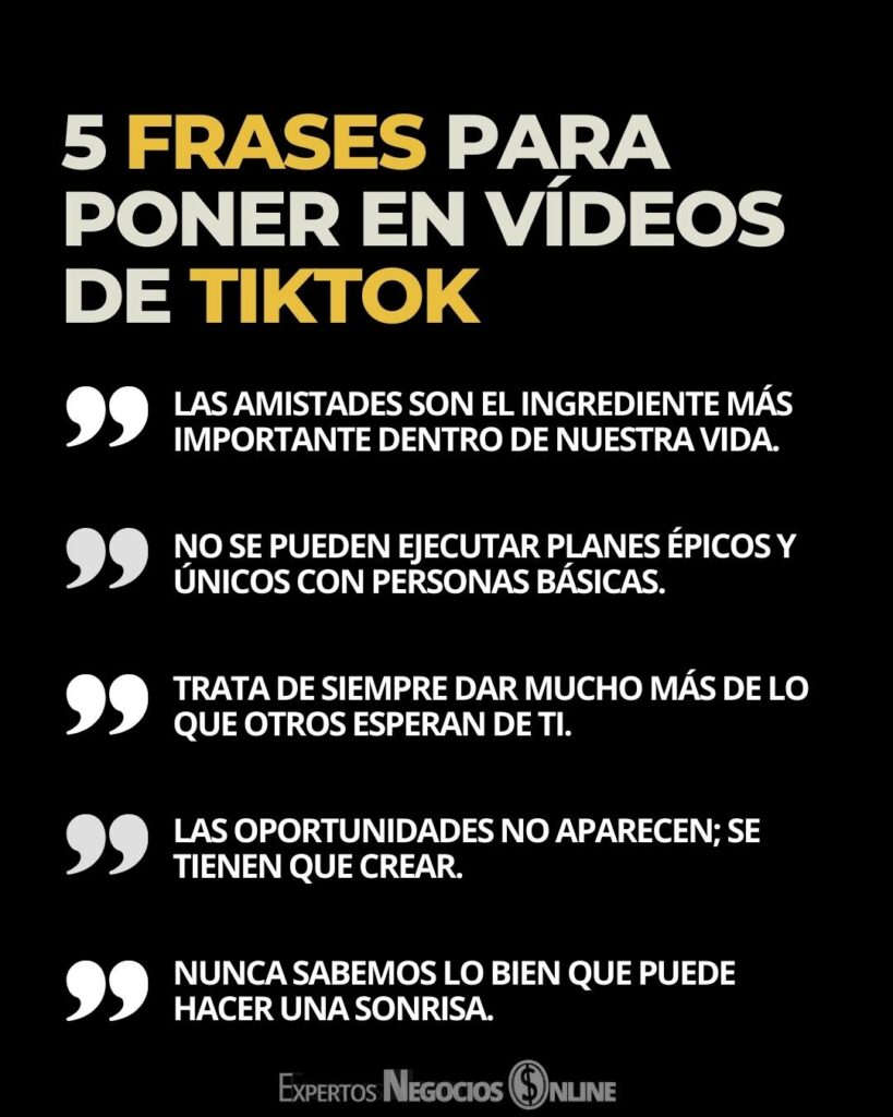 Frases para TikTok para tu perfil y vídeos Frases aesthetic