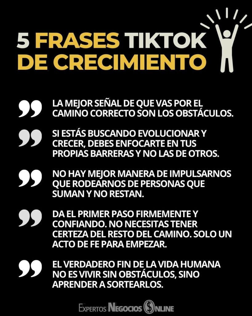 5 FRASES para TikTok cortas de crecimiento