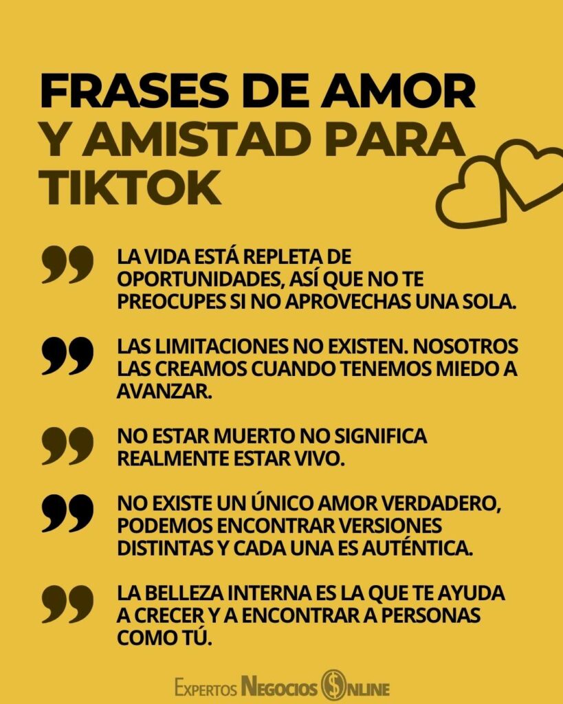 Frases de amor y amistad para TikTok