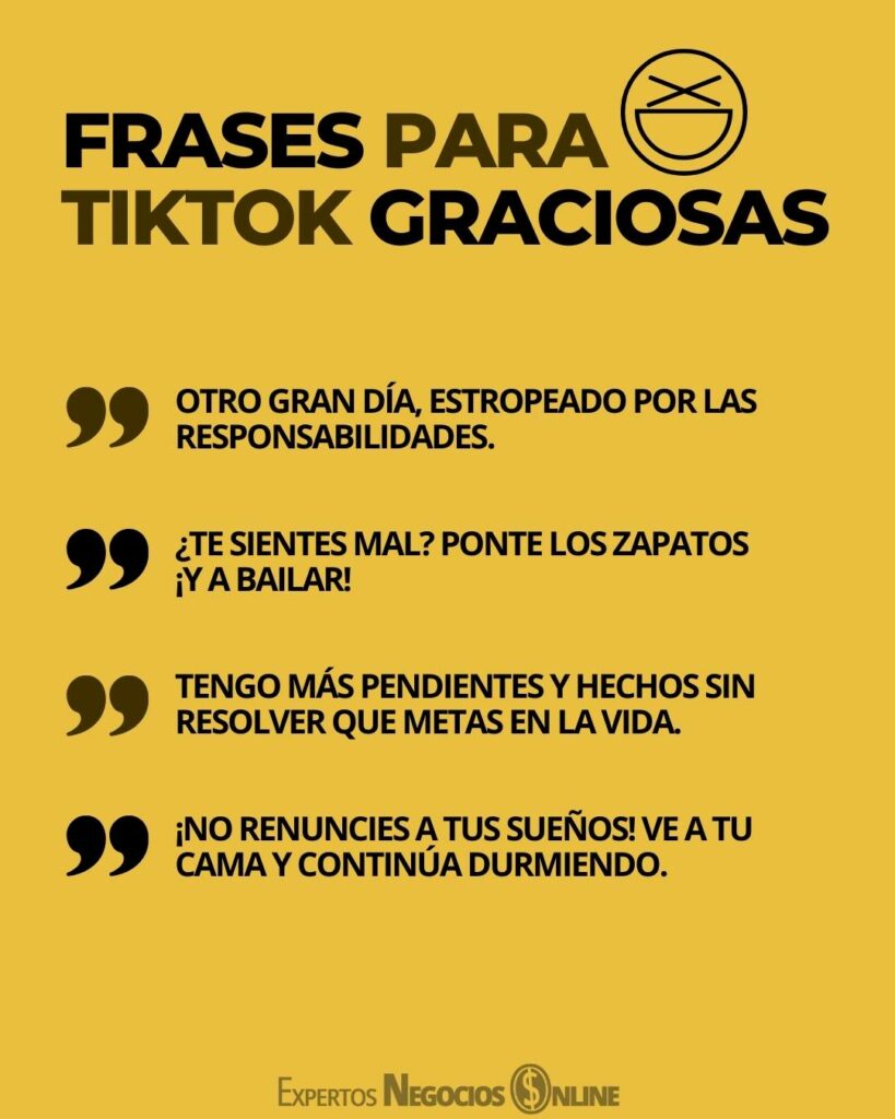 Frases para TikTok graciosas