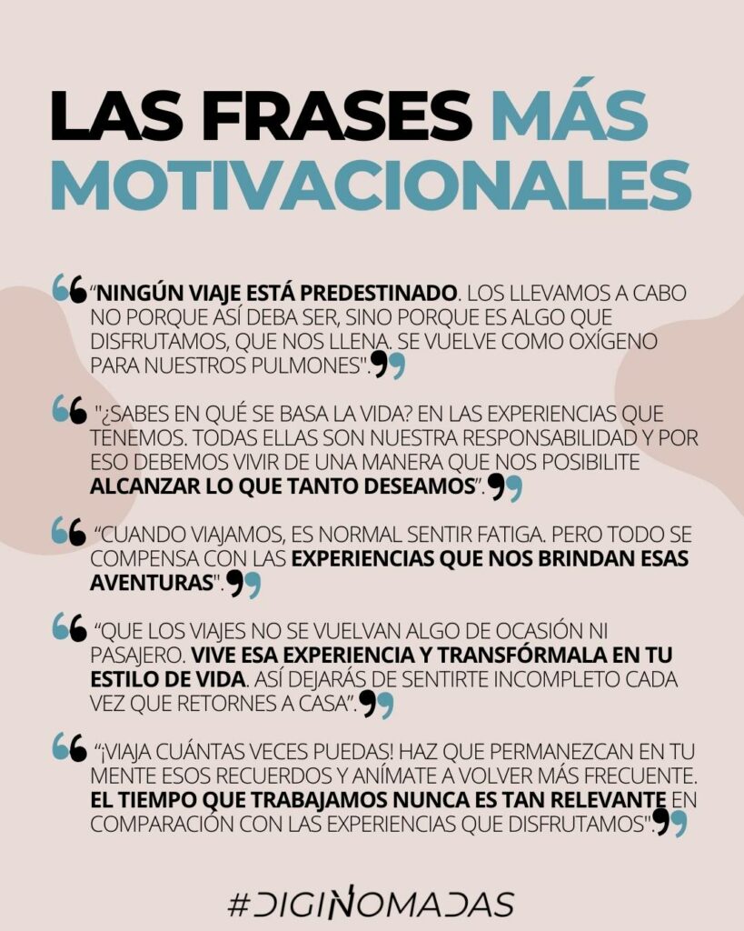 LAS 5 FRASES DE NÓMADAS DIGITALES MÁS MOTIVACIONALES