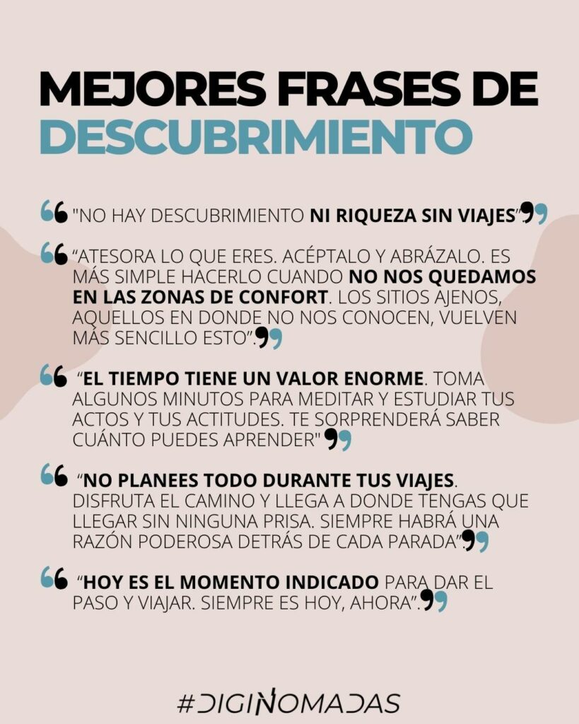 LAS 5 MEJORES FRASES DE VIAJEROS SOBRE DESCUBRIMIENTO