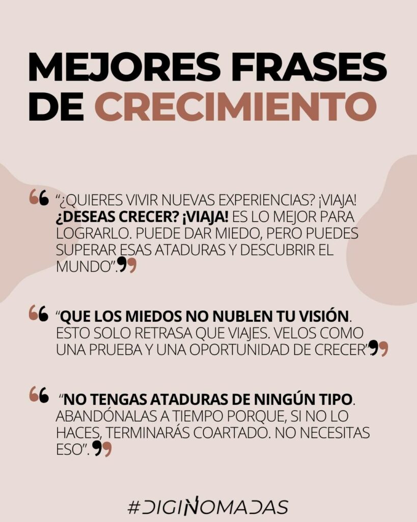 MEJORES FRASES DE VIAJEROS SOBRE CRECIMIENTO