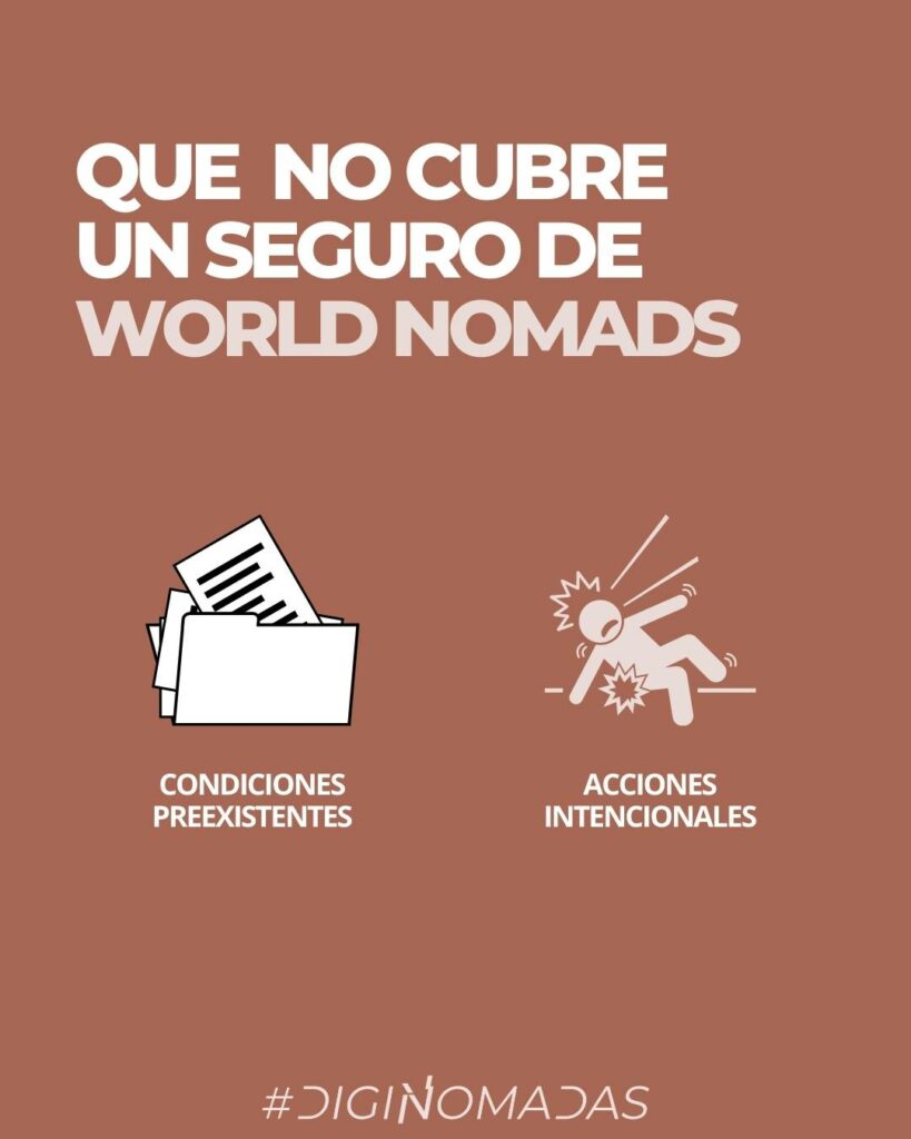 Qué no cubre un seguro de viajes world nomads