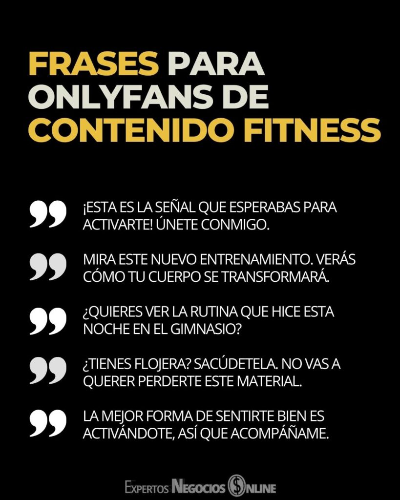 FRASES onlyfans de contenido fitness