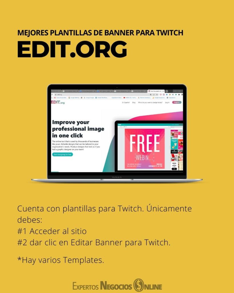 Edit.org Mejores plantillas de banner para Twitch