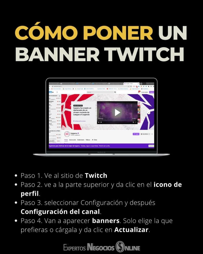 cómo poner un banner twitch