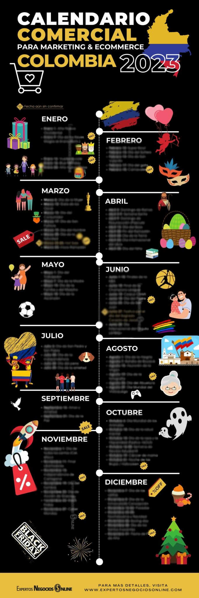 Calendario comercial Colombia 2023 Festivos y fechas especiales