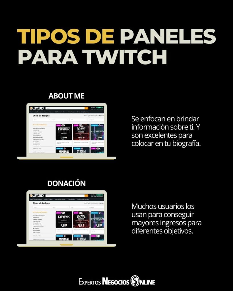 TIPOS DE PANELES PARA TWITCH