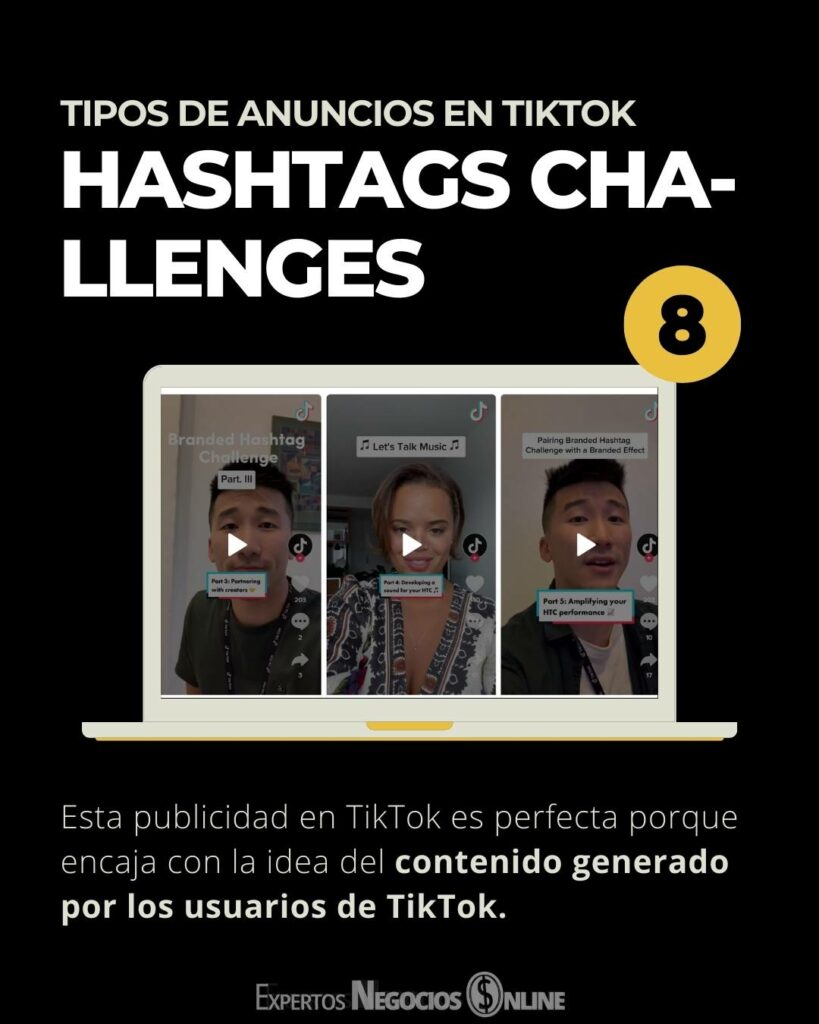 anuncios en tiktok hashtags challenges