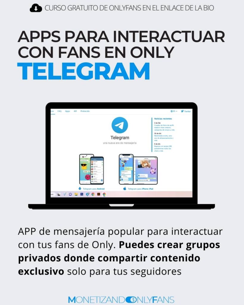 apps para interactuar con fans en only telegram